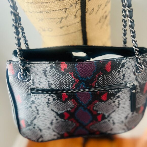 NWT INC Chained Crossbody Bag – Double Zip, Stylish Side Pocket - Picture 1 of 5